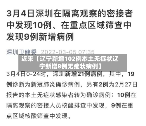 近来【辽宁新增102例本土无症状辽宁新增8例无症状病例】-第2张图片