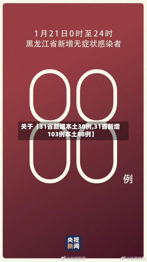 关于【31省新增本土30例,31省新增103例本土88例】