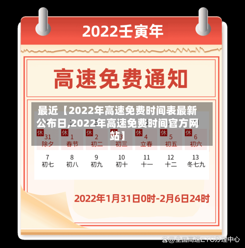 最近【2022年高速免费时间表最新公布日,2022年高速免费时间官方网站】