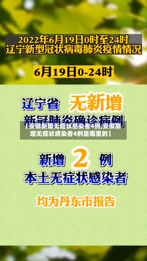 【安徽新增无症状感染者4例,安徽新增无症状感染者4例是哪里的】