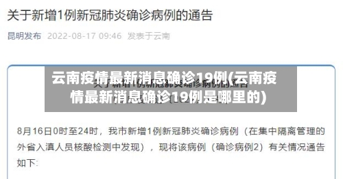 云南疫情最新消息确诊19例(云南疫情最新消息确诊19例是哪里的)