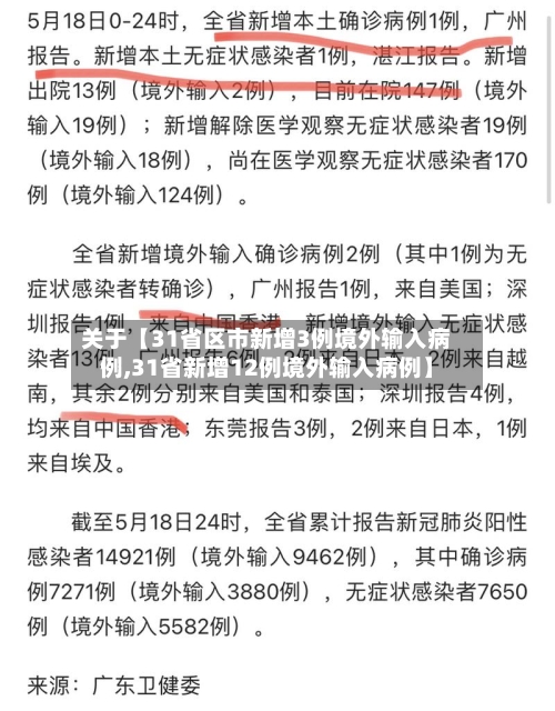 关于【31省区市新增3例境外输入病例,31省新增12例境外输入病例】