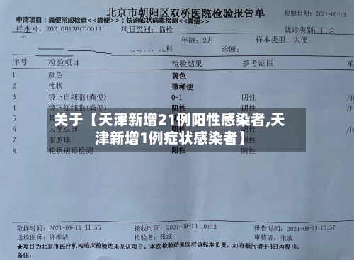 关于【天津新增21例阳性感染者,天津新增1例症状感染者】