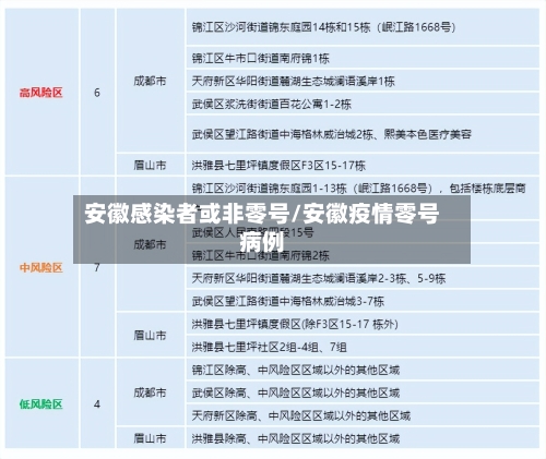 安徽感染者或非零号/安徽疫情零号病例