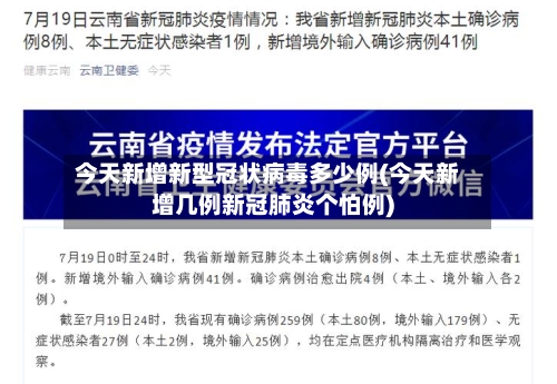 今天新增新型冠状病毒多少例(今天新增几例新冠肺炎个怕例)