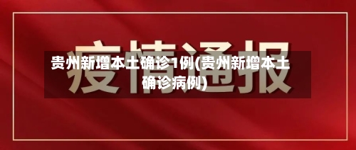 贵州新增本土确诊1例(贵州新增本土确诊病例)-第2张图片