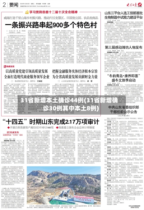 31省新增本土确诊44例(31省新增确诊30例其中本土8例)