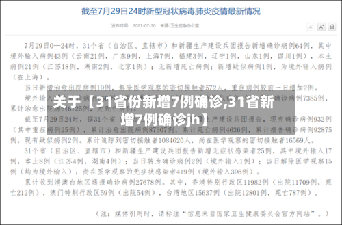 关于【31省份新增7例确诊,31省新增7例确诊jh】