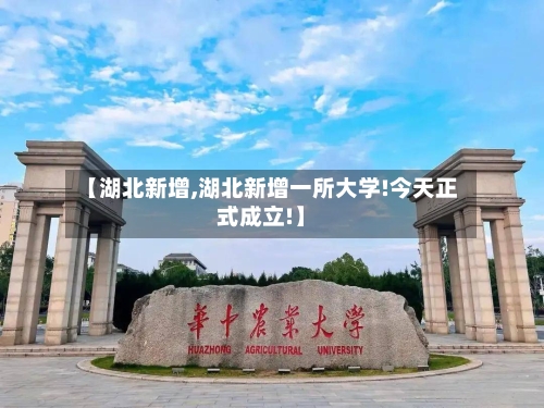 【湖北新增,湖北新增一所大学!今天正式成立!】