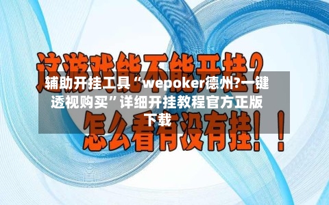 辅助开挂工具“wepoker德州?一键透视购买”详细开挂教程官方正版下载-第3张图片