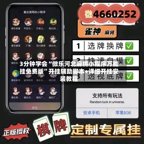 3分钟学会“微乐河北麻将小程序万能挂免费版”开挂辅助脚本+详细开挂安装教程-第3张图片