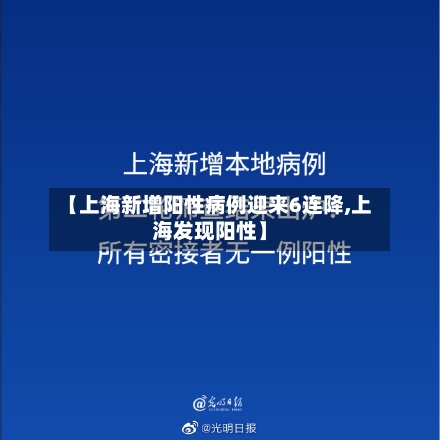 【上海新增阳性病例迎来6连降,上海发现阳性】-第3张图片